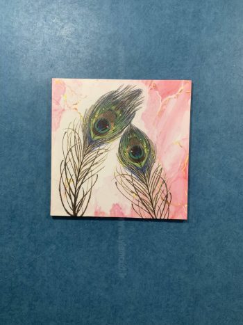 تابلو بوم فنگ شویی آیلاموند طرح پرهای طاووس