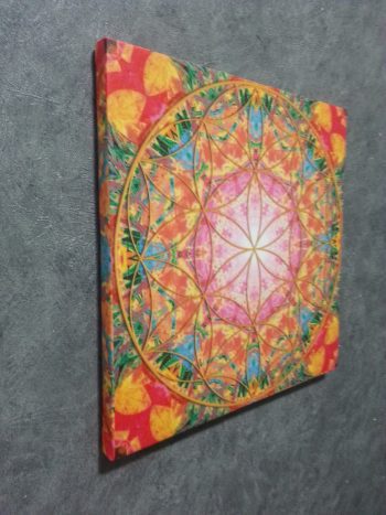 تابلو بوم فنگ شویی آیلاموند - طرح گل زندگی مربع1