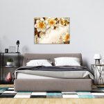 تابلو بوم طرح گل های سه بعدی زرد