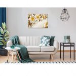 تابلو بوم طرح گل های سه بعدی زرد