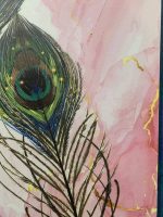 تابلو بوم فنگ شویی آیلاموند طرح پرهای طاووس