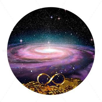 تابلو بوم فنگ شویی آیلاموند - طرح کهکشان سکه و بی نهایت