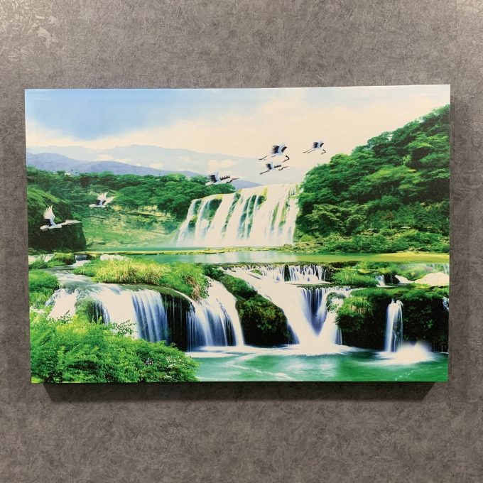 تابلو بوم فنگشویی آیلاموند - طرح آبشار با پرنده 1