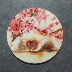 تابلو بوم فنگ شویی آیلاموند - طرح دوقو با شکوفه‌های هلو1